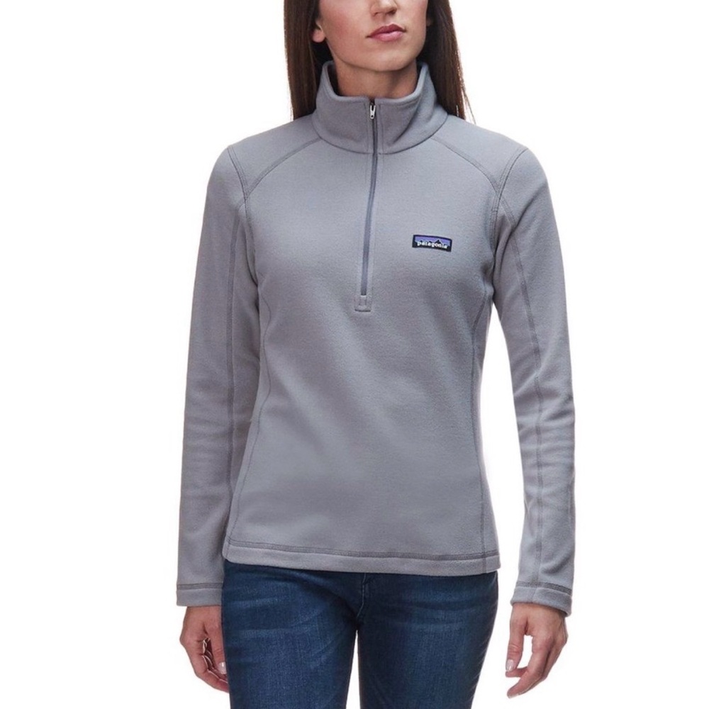 Patagonia Micro D 1/4 Zip Fleece Pullover Women's Small Gray Cozy Quarter Zip